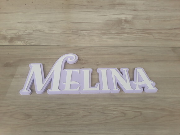 Nome Sobreposto de Parede Modelo Sereia - Melina - 15 cm