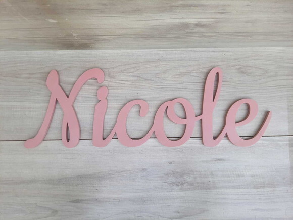 Nomes de Parede em mdf - Linha Ck - Nicole - 18 cm