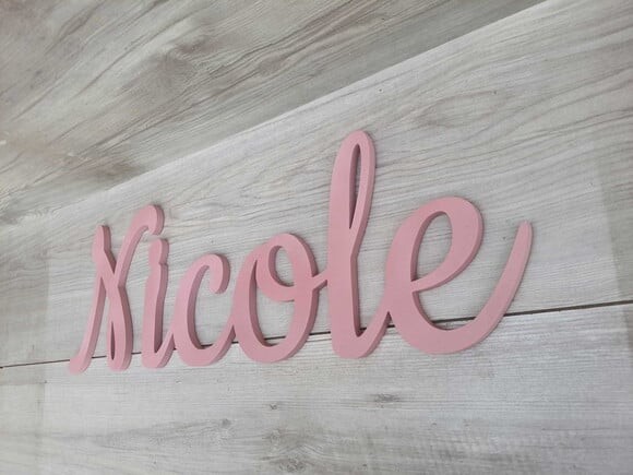Nomes de Parede em mdf - Linha Ck - Nicole - 18 cm
