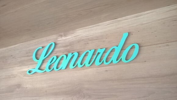 Nomes de Parede em MDF - Linha Clássicos BOP -Leonardo 13 cm