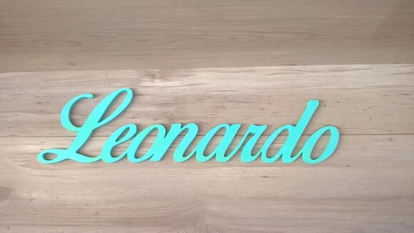 Nomes de Parede em MDF - Linha Clássicos BOP -Leonardo 13 cm