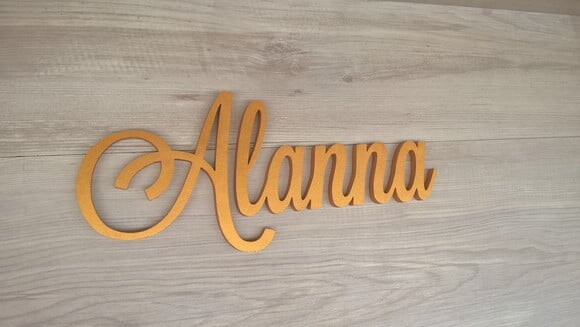 Nomes de Parede em mdf - Linha Ls - Alanna - 15 cm
