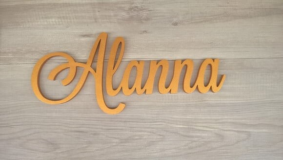 Nomes de Parede em mdf - Linha Ls - Alanna - 15 cm