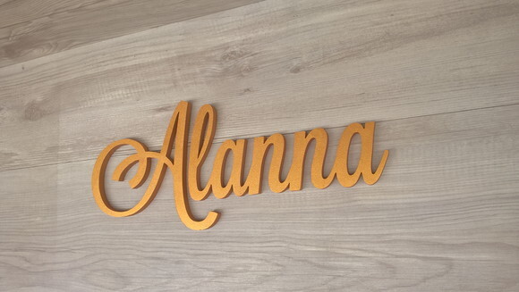 Nomes de Parede em mdf - Linha Ls - Alanna - 15 cm