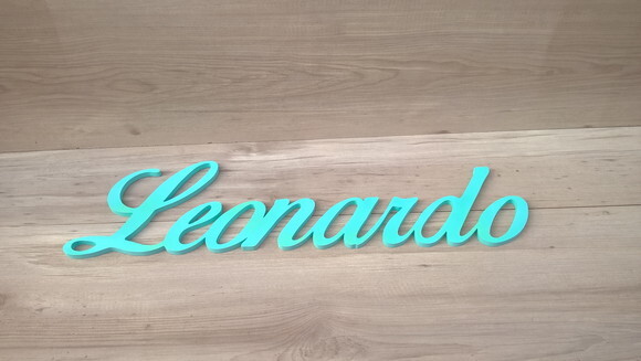 Nomes de Parede em MDF - Linha Clássicos BOP -Leonardo 13 cm