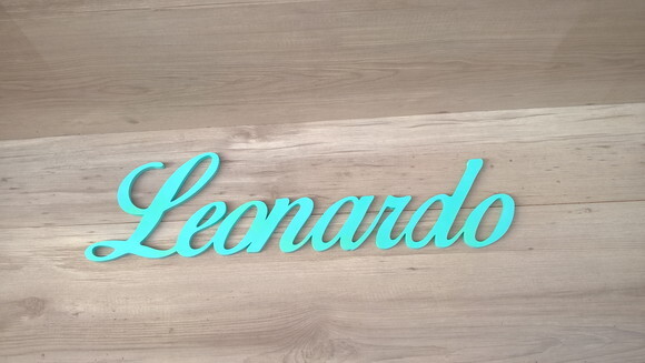 Nomes de Parede em MDF - Linha Clássicos BOP -Leonardo 13 cm