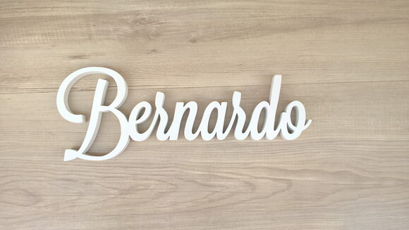 Nomes de Parede em MDF - Linha LS - Bernardo 15 cm