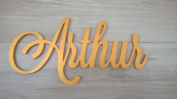 Nomes de Parede em mdf - Linha Ls - Arthur 20 cm