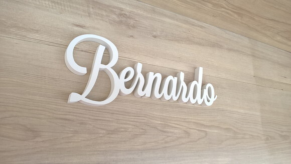 Nomes de Parede em MDF - Linha LS - Bernardo 15 cm