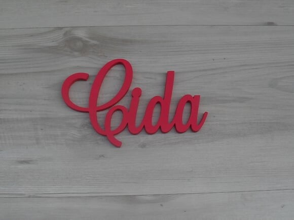 Nomes de Parede em MDF - Linha LS - Cida 10 cm