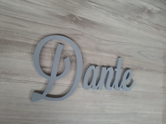 Nomes de Parede em mdf - Linha Ls - Dante 20 cm