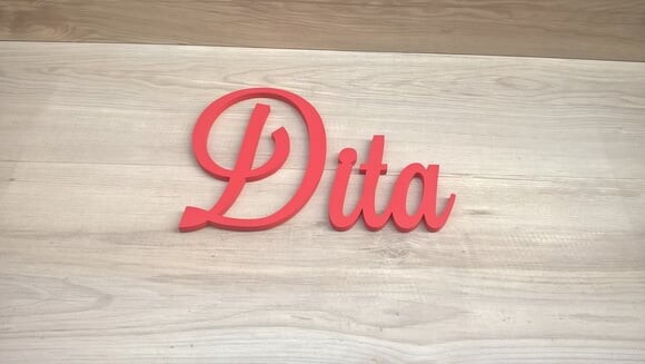 Nomes de Parede em MDF - Linha LS - Dita 20 cm