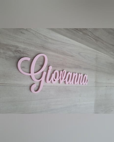 Nomes de Parede em mdf - Linha Ls - Giovanna - 15 cm