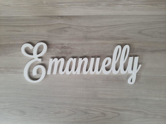 Nomes de Parede em mdf - Linha Ls - Emanuelly - 15 cm