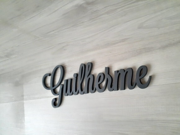 Nomes de Parede em MDF - Linha LS - Guilherme - 15 cm