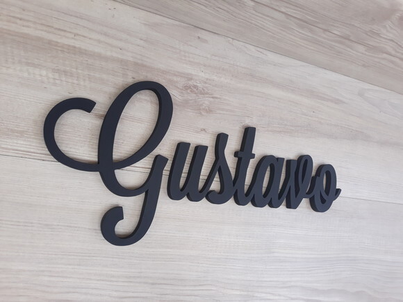 Nomes de Parede em MDF - Linha LS - Gustavo 16 cm
