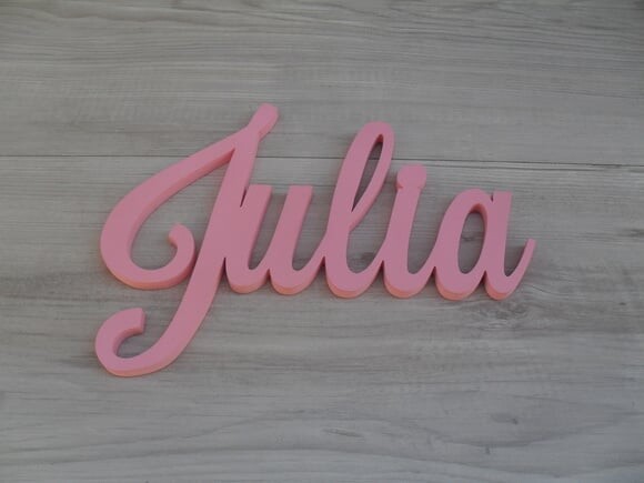 Nomes de Parede em mdf - Linha Ls - Julia 15 cm