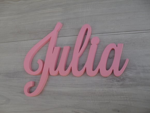 Nomes de Parede em mdf - Linha Ls - Julia 15 cm