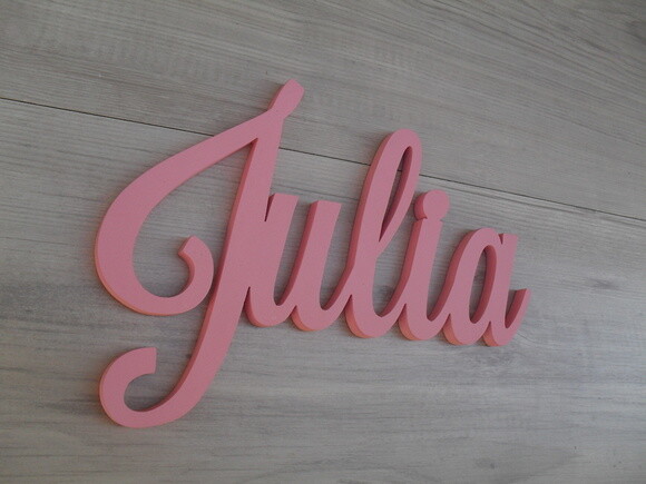Nomes de Parede em mdf - Linha Ls - Julia 15 cm