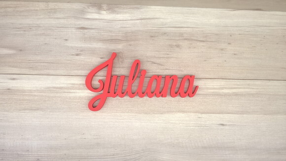 Nomes de Parede em MDF - Linha LS - Juliana - 17 cm