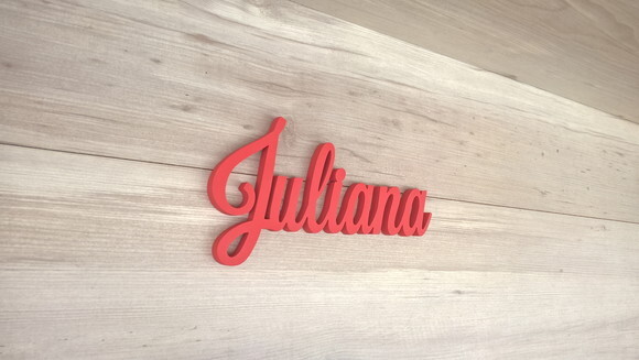 Nomes de Parede em MDF - Linha LS - Juliana - 17 cm