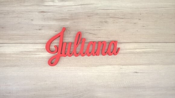 Nomes de Parede em MDF - Linha LS - Juliana - 17 cm
