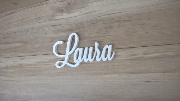 Nomes de Parede em mdf - Linha Ls - Laura 15 cm