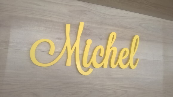 Nomes de Parede em MDF - Linha LS - Michel 20 cm