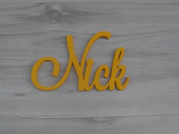 Nomes de Parede em MDF - Linha LS - Nick 10 cm