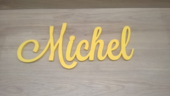 Nomes de Parede em MDF - Linha LS - Michel 20 cm