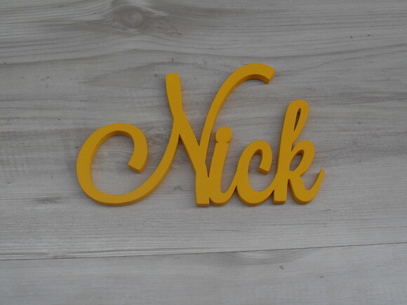 Nomes de Parede em MDF - Linha LS - Nick 10 cm