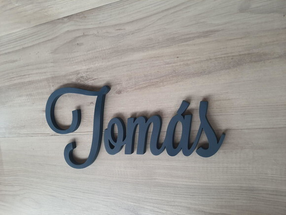 Nomes de Parede em mdf - Linha Ls - Tomás 15 cm