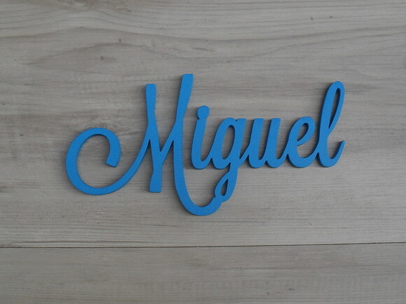 Nomes de Parede em MDF - Linha LS -Miguel 10 cm