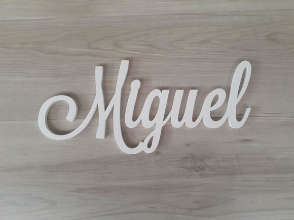 Nomes De Parede Em Mdf - Linha Ls -miguel 18 Cm