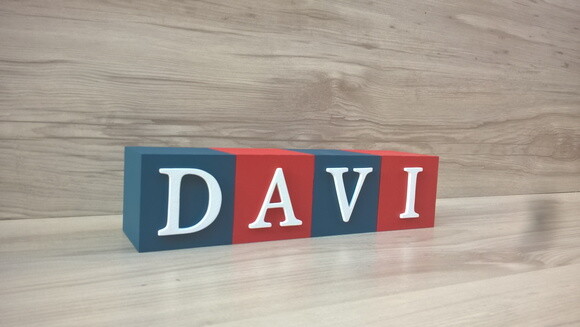 Nomes em Cubos - Mod. Clássico - 6 x 6 x 6 cm - 4 Letras