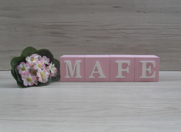 Nomes em Cubos - Mod. Clássico - 6 x 6 x 6 cm - 4 Letras