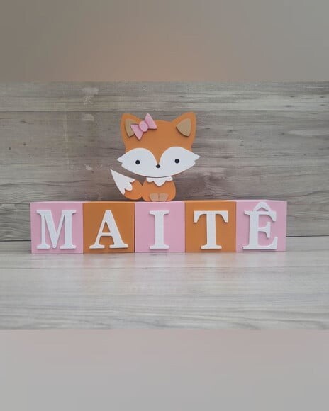 Nomes em Cubos - Mod. Clássico - 8 x 8 x 8 cm - 5 Letras