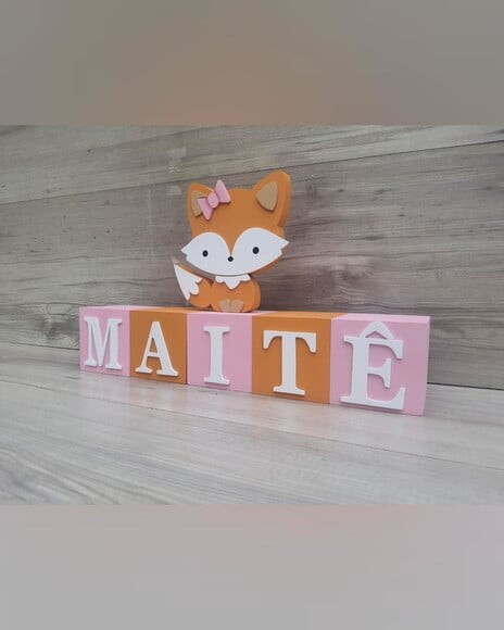 Nomes em Cubos - Mod. Clássico - 8 x 8 x 8 cm - 5 Letras