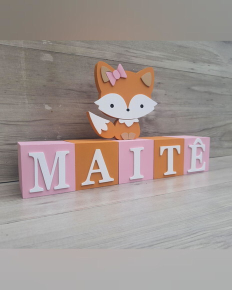 Nomes em Cubos - Mod. Clássico - 8 x 8 x 8 cm - 5 Letras