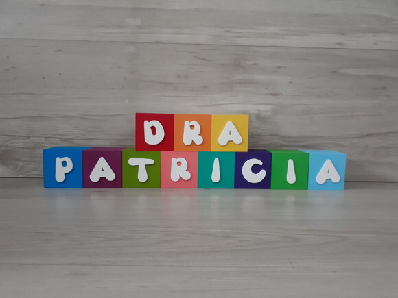 Nomes em Cubos - Mod. Infantil - 6 x 6 x 6 cm - 11 Letras