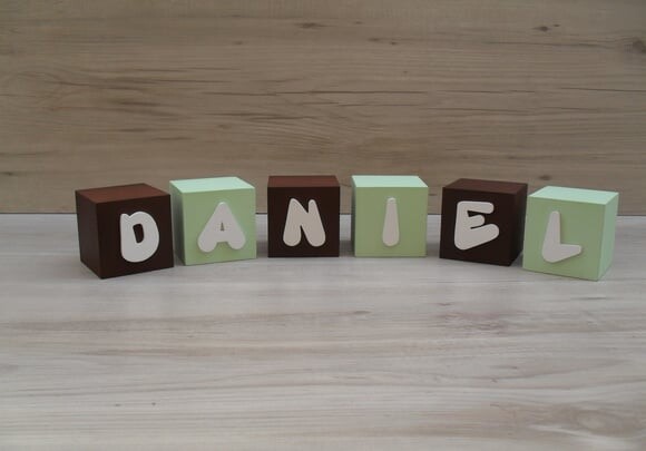 Nomes em Cubos - Mod. Infantil - 6 x 6 x 6 cm - 6 Letras