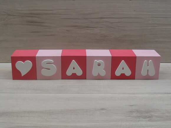 Nomes em Cubos - Mod. Infantil - 6 x 6 x 6 cm - 6 Letras