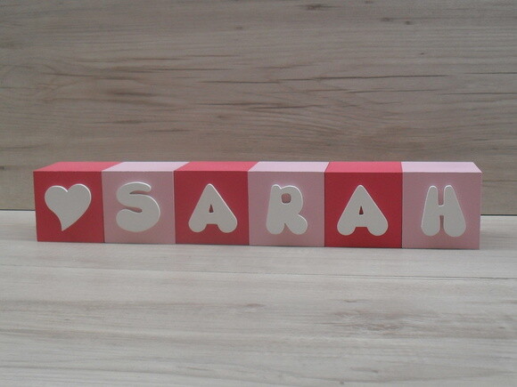 Nomes em Cubos - Mod. Infantil - 6 x 6 x 6 cm - 6 Letras