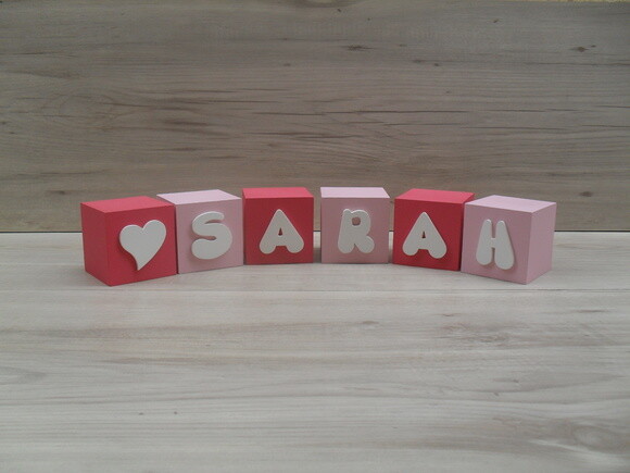 Nomes em Cubos - Mod. Infantil - 6 x 6 x 6 cm - 6 Letras