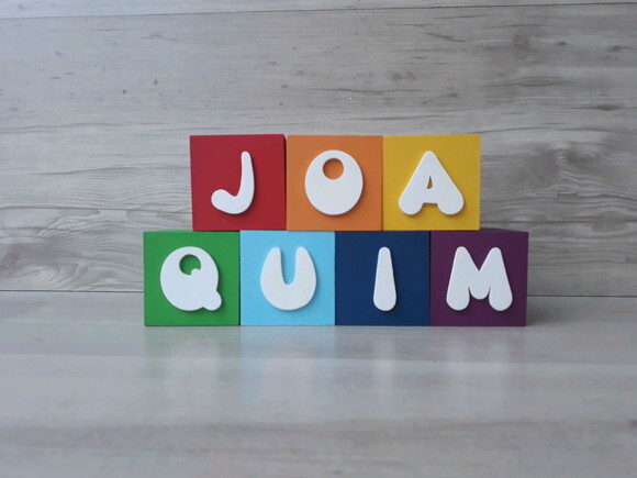 Nomes em Cubos - Mod. Infantil - 6 x 6 x 6 cm - 7 Letras