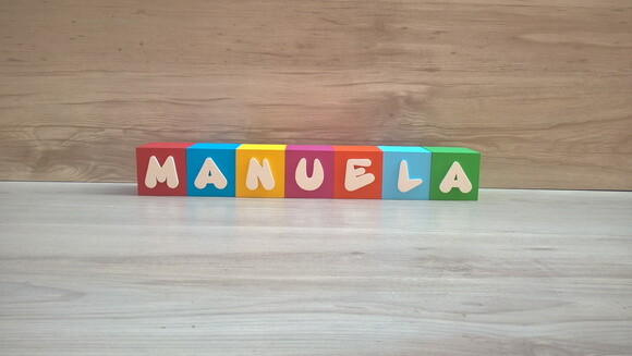 Nomes em Cubos - Mod. Infantil - 6 x 6 x 6 cm - 7 Letras