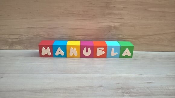 Nomes em Cubos - Mod. Infantil - 6 x 6 x 6 cm - 7 Letras