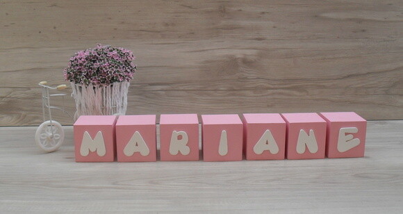 Nomes em Cubos - Mod. Infantil - 6 x 6 x 6 cm - 7 Letras