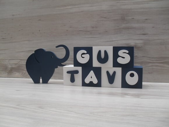 Nomes em Cubos - Mod. Infantil - 6 x 6 x 6 cm - 7 Letras