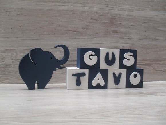 Nomes em Cubos - Mod. Infantil - 6 x 6 x 6 cm - 7 Letras